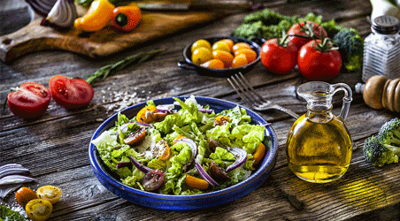 Table d'hôtes avec des produits de saison 