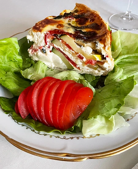 Table d'hôtes avec des produits de saison 